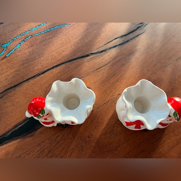 Vintage Fitz and Floyd Santa Bag Candlestick Holders Hand Painted Japan 1977 - Picture 4 of 5
